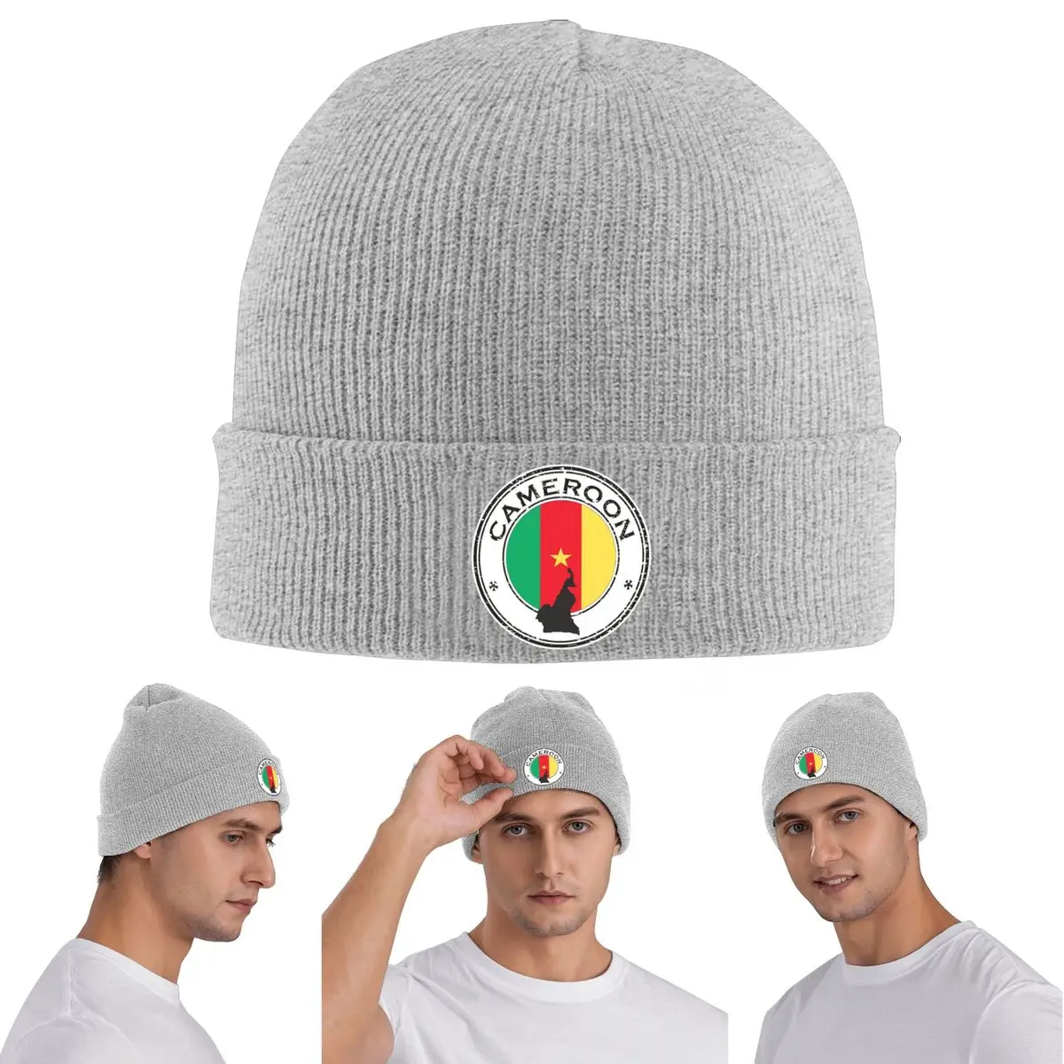 

Теплая вязаная шапка с флагом камеруна, зимняя вязаная шапка с капюшоном, шапочки Skullies, шапки в стиле хип-хоп для унисекс