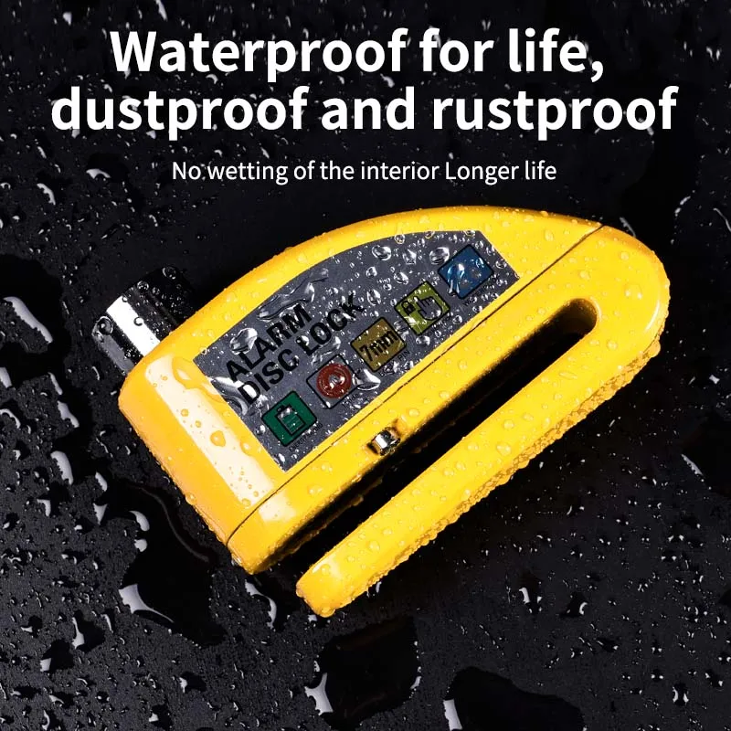 Bloqueio de freio a disco de motocicleta à prova dwaterproof água com alarme anti-roubo de alta resistência liga de zinco bloqueio de disco de bicicleta universal scooter bloqueio
