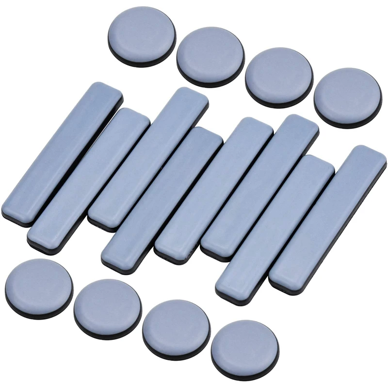 16 Pcs Furniture Glides PTFE Sliders Self-Adhesive Furniture Glides Set Round Square For Furniture Easy Movers