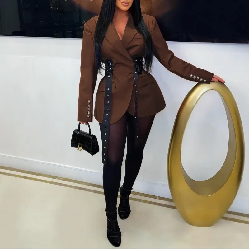 GUWU أزياء الخريف الجانب الدانتيل متابعة الخصر طويلة الأكمام المرأة الحلل