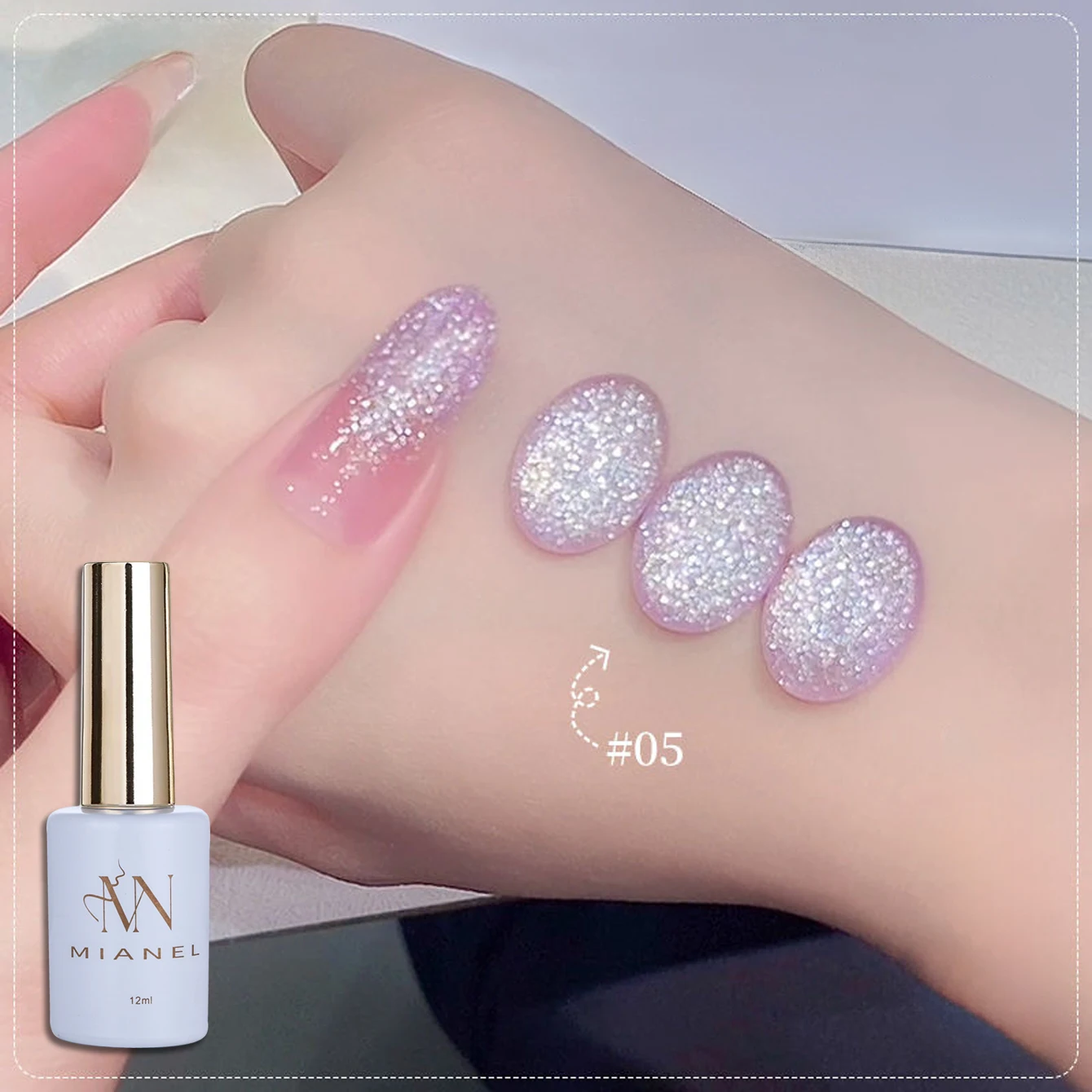 MIANEL 12ML Weißer Nagellack Jimeng Hochzeitskleid Feiner Glitzer-Gel-Nagellack Super Glänzender Glitzer-Nagellack für Nagelkunst-Salon – Detail 37
