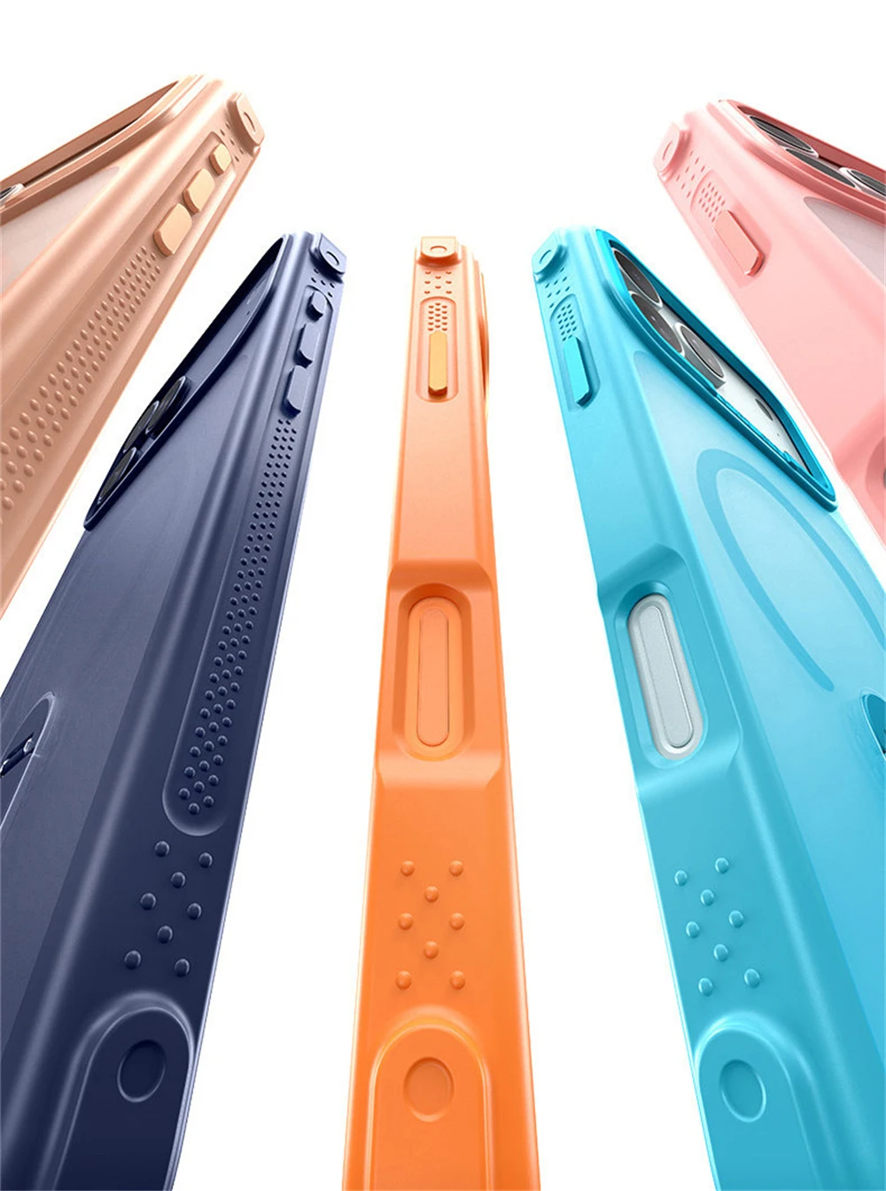 Matowe, półprzezroczyste, magnetyczne etui z obrotową podstawką, odporne na wstrząsy, do iPhone 18 17 Pro Max 16 15 14 13 12, z metalową osłoną obiektywu kompatybilne z Magsafe. — zdjęcie produktu 4