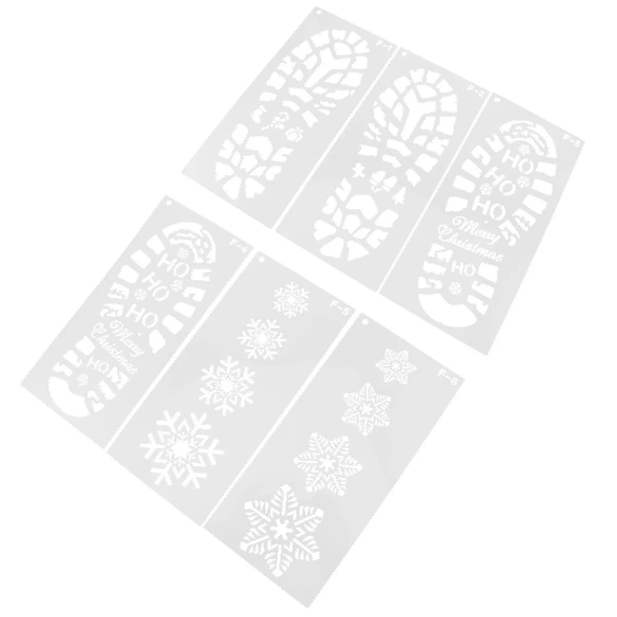 

10Pcs Footprint Template Christmas Theme Stencil Set for Graffiti Drawing DIY Decor Snowflake Pattern Reusable Hollow Out Sheets