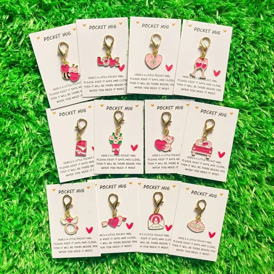 1/5/10/20/50/100pcs Gift for Her/Him: 12 Sets of Adorable Party Keychain Gift Bags - Includes 12 Heartwarming Cards - Expresses