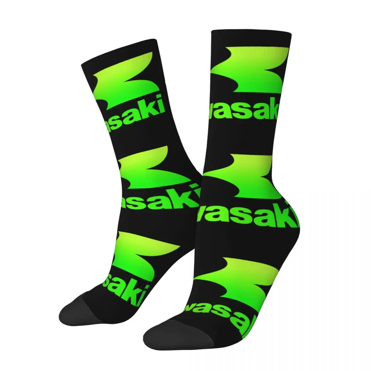 Fashion Motorcycle Racing-S-Team-S-Kawasakis Football Socks Polyester Long Socks for Women Men Non-slip