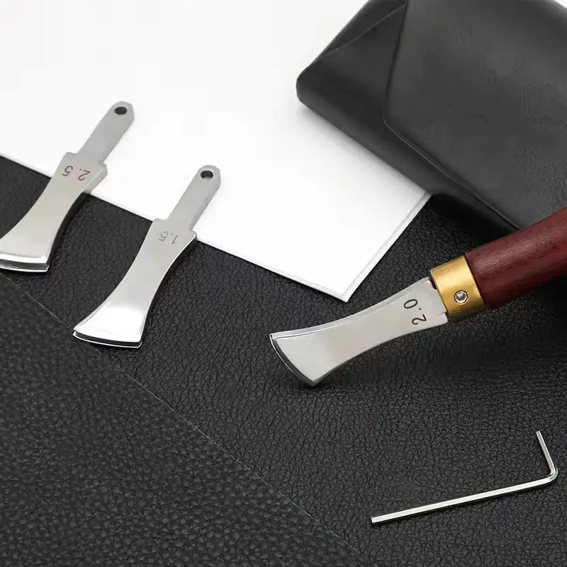 4pcs Leather Edge Creaser Tools, Shallow Slot Edge Lineer for Leathercraft Crimping Working Arch Groove Hot Pressure