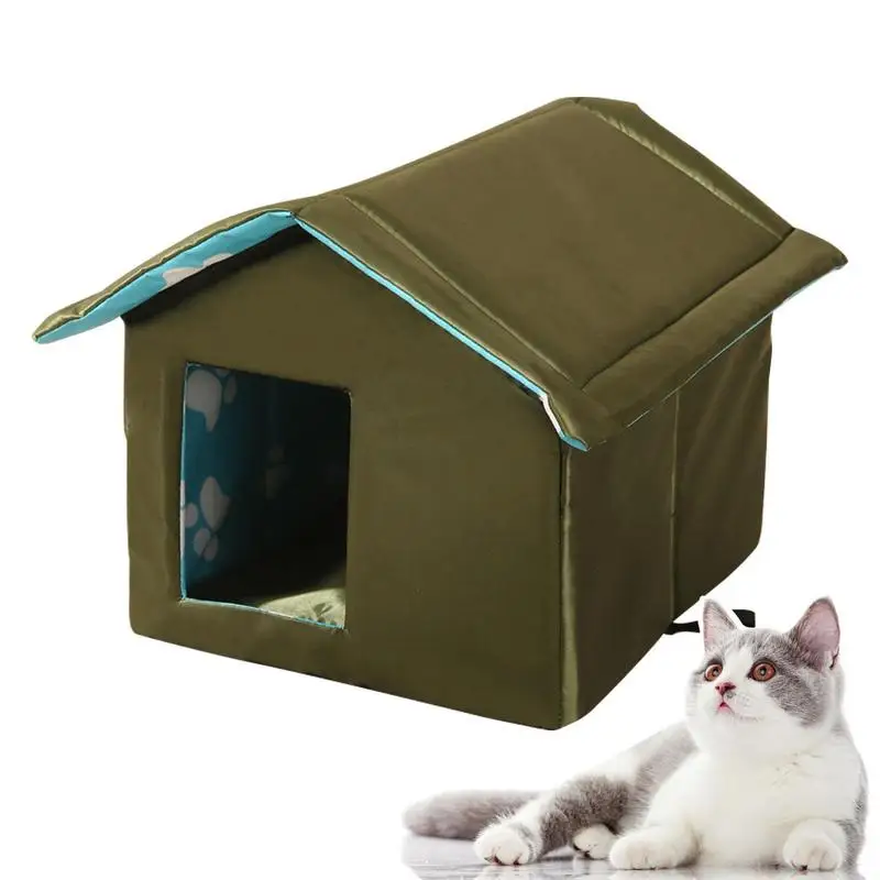 

Winter Cat House Outdoor Collapsible Pet Shelter For Outdoor Outside Cat House With Removable Soft Mat For Outdoor Indoor Cats