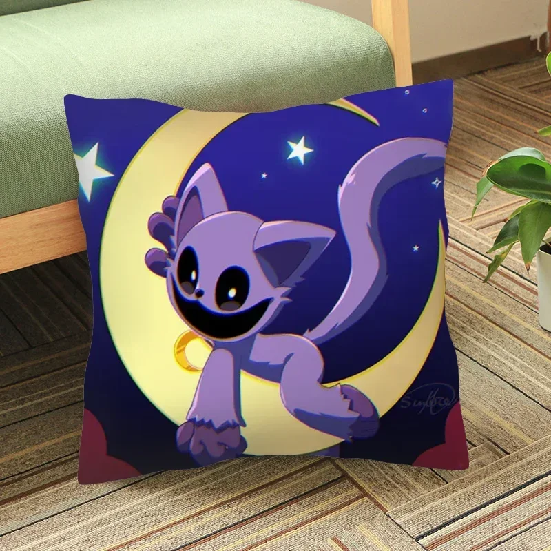 Smiling Critters Square Pillow Case Anime Cartoon Car Throw Cushion Cover Pillowcase 45x45cm ForLiving Room Sofa Home Decor Gift