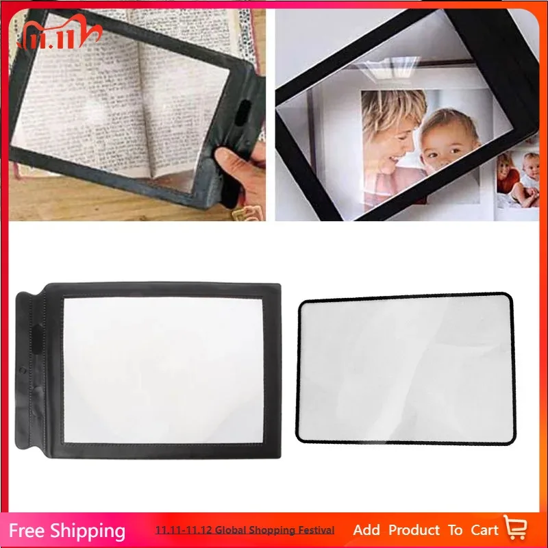 Large Reading Magnifier A4/A5 Full Page Sheet Magnifying Glass Book Reading Lens Page Reading Glass Lens Magnification
