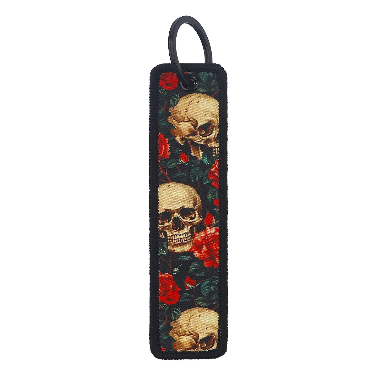 1pcs Skeleton And Rose Embroidery Keys Holder For Motorcycles Keychain for Car Keys Backpack Chaveiro Key Ring Accessories Gifts view 6