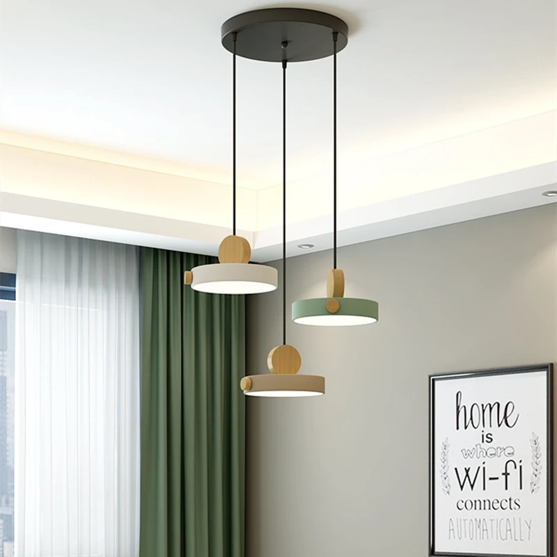 

Nordic Dining-table Creative Small Pendant Lights Modern Log Simple Single-head Hanging Lamp For Living Room Bedroom Restaurant