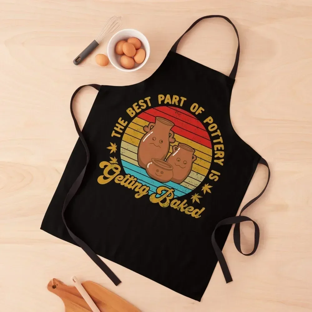 

The Best Part of Pottery Is Getting Baked Retro 70's Pottery Apron Kitchen Tools Accessories Kitchen Items For Home Apron