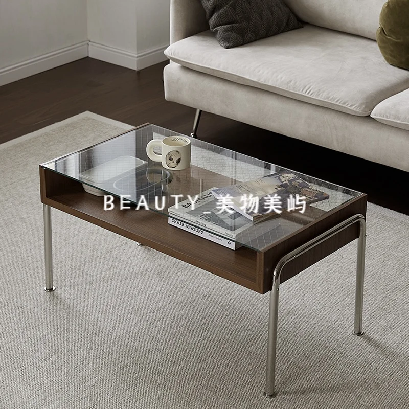 

Transparent Wood Coffee Table Nordic Italian Aesthetic Standing Coffee Table Industrial Living Room Meubles Postmodern Furniture