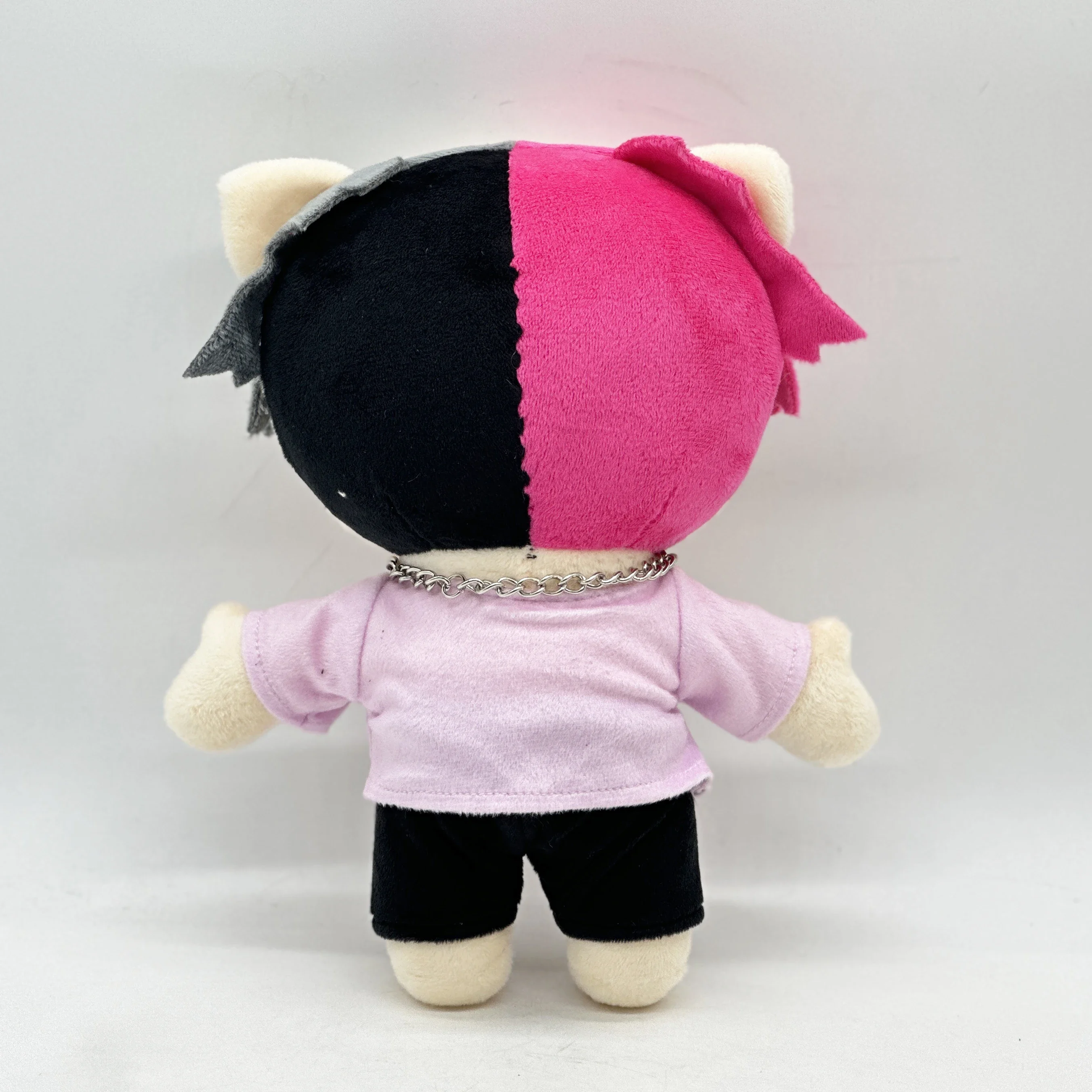 New Hello Kitty LIL PEEP Plush Anime Plush Toy Doll with Pink Clothes Necklace Stuffed Soft Plush Toys Fans Collect Gifts 24cm