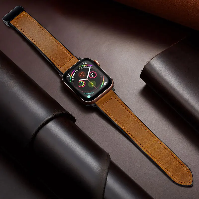 Кожаный ремешок для Apple Watch Band 49 мм 44 мм 45 мм 42 мм 40 мм 46 мм 41 мм Магнитный браслет Correa iWatch Ultra Series 10 9 8 7 SE 6