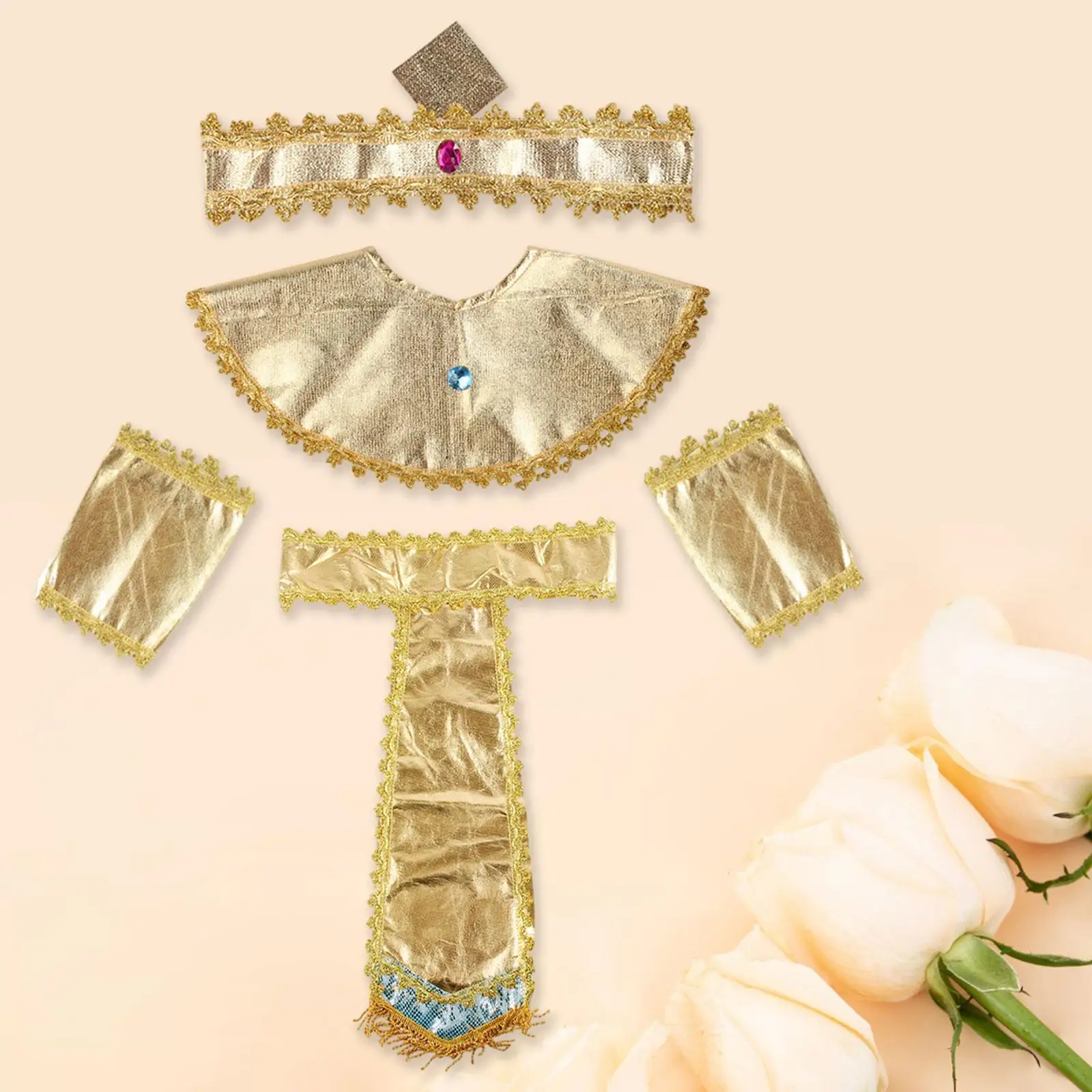 مجموعة أزياء غطاء الرأس المصري من مادة القماش دعائم تنكرية لحفلات الهالوين #6