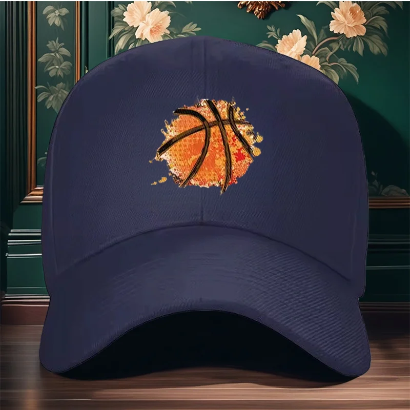 Basketball Graphic Baseball Cap Creative Sport Design Outdoor Adjustable Sun Hat
