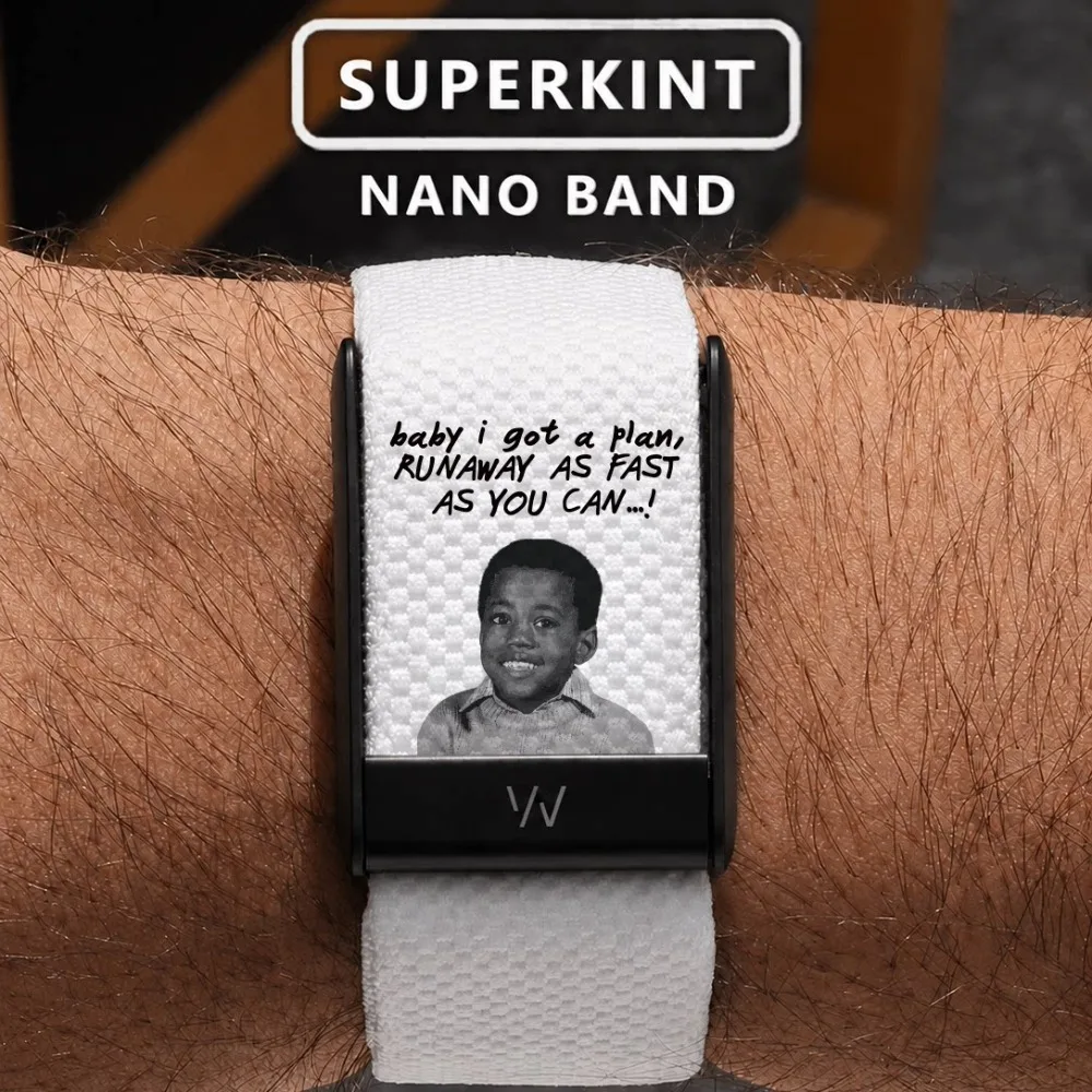 For WHOOP 5.0 MG Slogan Printed Nylon Woven Watch Strap Breathable Elastic Sport Replacement Wristband