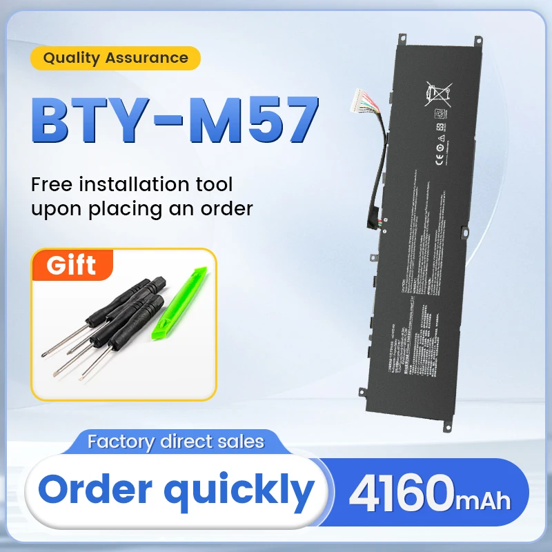 SOMI Laptop Battery BTY-M57 For MSI GP66 GP76 Leopard 10UG,10UE,11UG,11UH,10UH,11UE MS-17K3