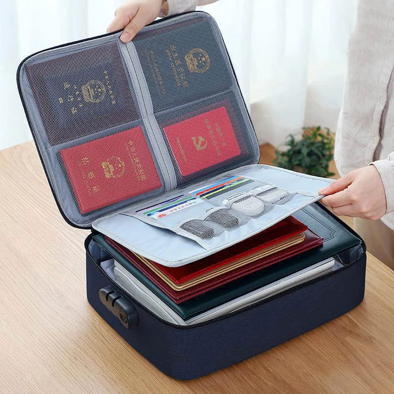 

Document Storage Bag Family Multi-layer Large-capacity Multi-function Box Certificate Documents Passport Card Package Organizer