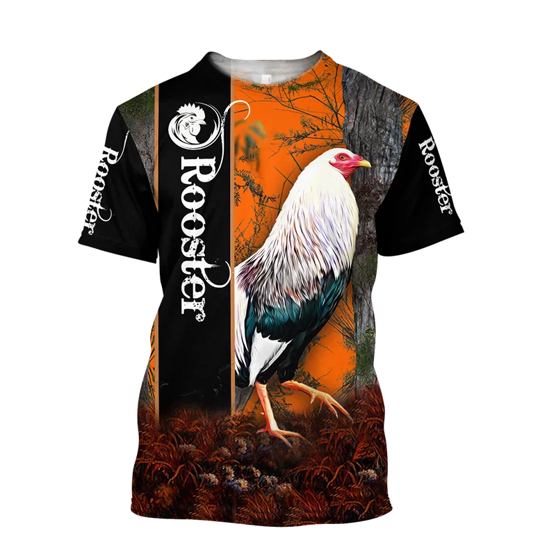 Unisex Rooster GraphicMens T-Shirts for Men Clothing Summer 3D Printed Casual Short Sleeve Tops Oversized Tee Shirt Personality