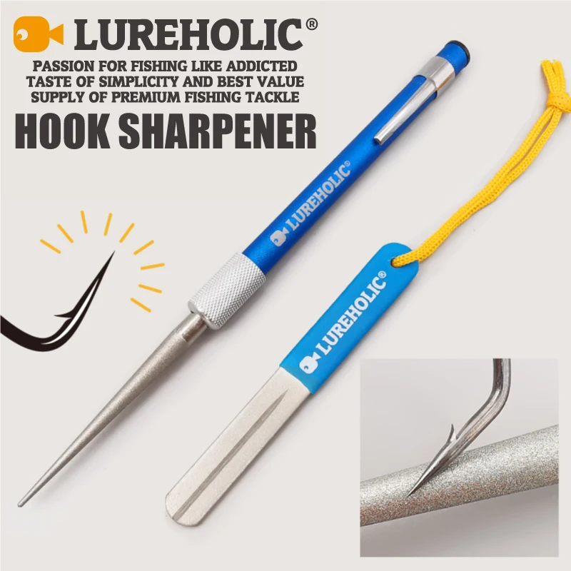 Fishing Hook Sharpener, Electroplated Diamond Sharpener, Pen Style&Flat Type, Mini, Light Weight, Worm Hooks, Triple Hooks