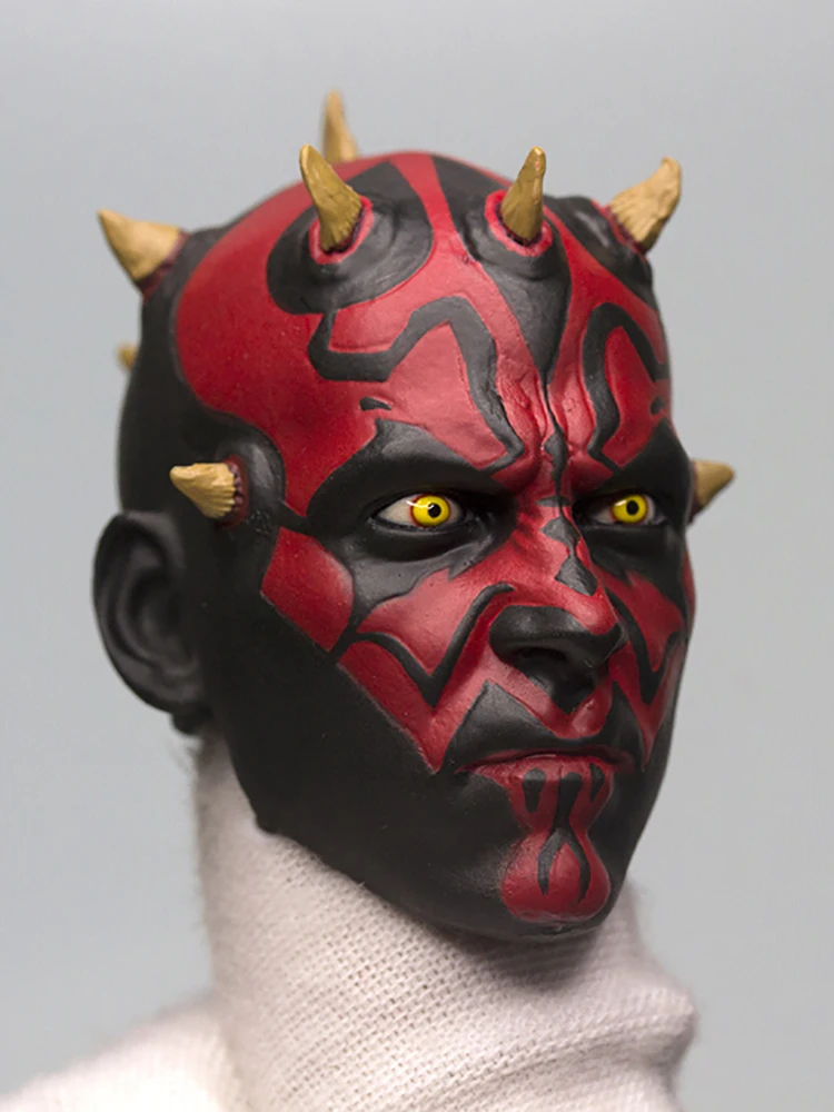 Darth Maul w skali 1/6 delikatna rzeźba głowy seria gwiezdnych wojen lidera mandaloryjskich zabawki modele rzeźbiarskich dla 12-calowych dekorów męskie ciało