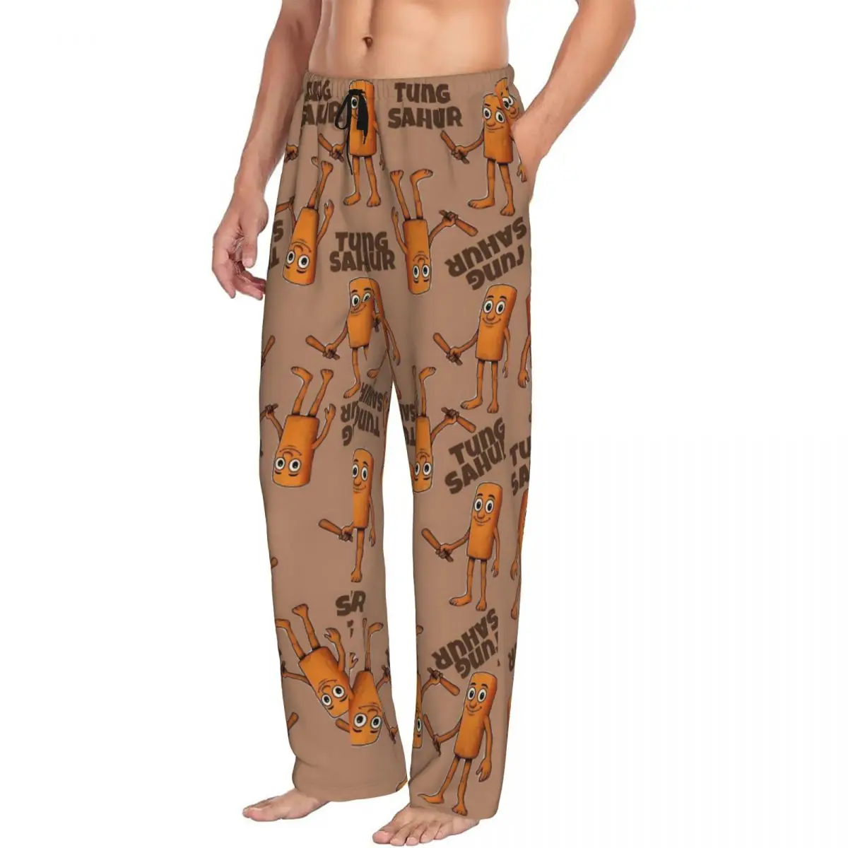 Custom Men's Italian Brainrot Pajama Pants Printed Animals Cartoon Sleep Sleepwear Bottoms with Pockets