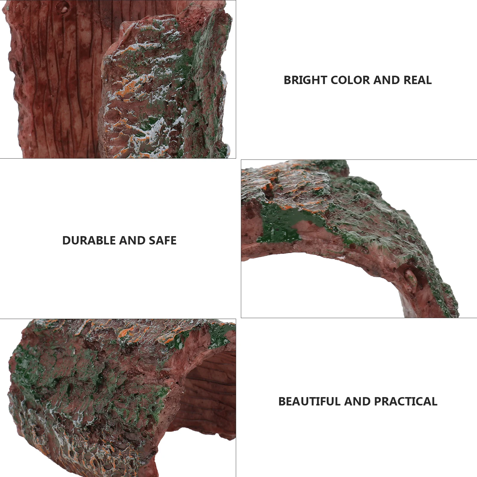 

Bark Tree Decoration Resin Simulated Arch Cage Landscaping Creeper Hiding Decor Practical Pet Exploration Fun