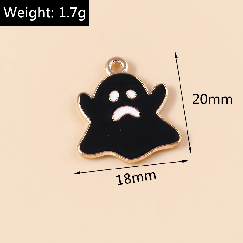 Leslie 10 stücke Mode Halloween Charme Emaille Horror Augapfel Spinne Hexe Geist Kürbis Anhänger für DIY Schmuck machen Accessoires – Detail 3