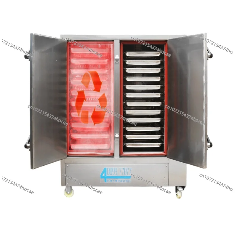 علبة أرز جديدة على البخار 110 ℃   ارتفاع درجة الحرارة معدات المقصف التجارية موقد باب مزدوج الأرز باخرة الجانب الذكي