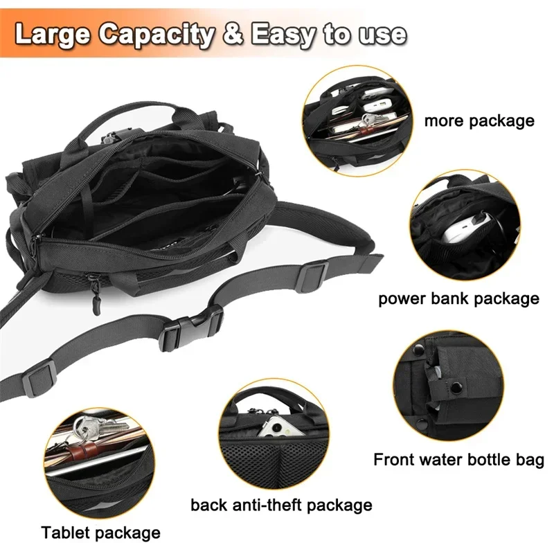 High Quality Waterproof Oxford Men's Waist Bags Multifunction Outdoor Travel Chest Packs Fashion Unisex Sport Crossbody Bag Male