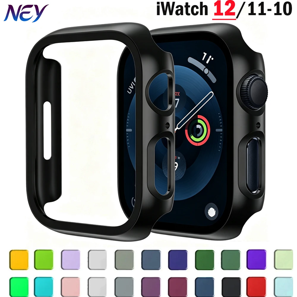 PC Case For Apple Watch Series 12 11 10 42mm 46mm Matte Hard Cover 2026 Bumper Protector for iWatch 7 8 9 41mm 45mm Accessories