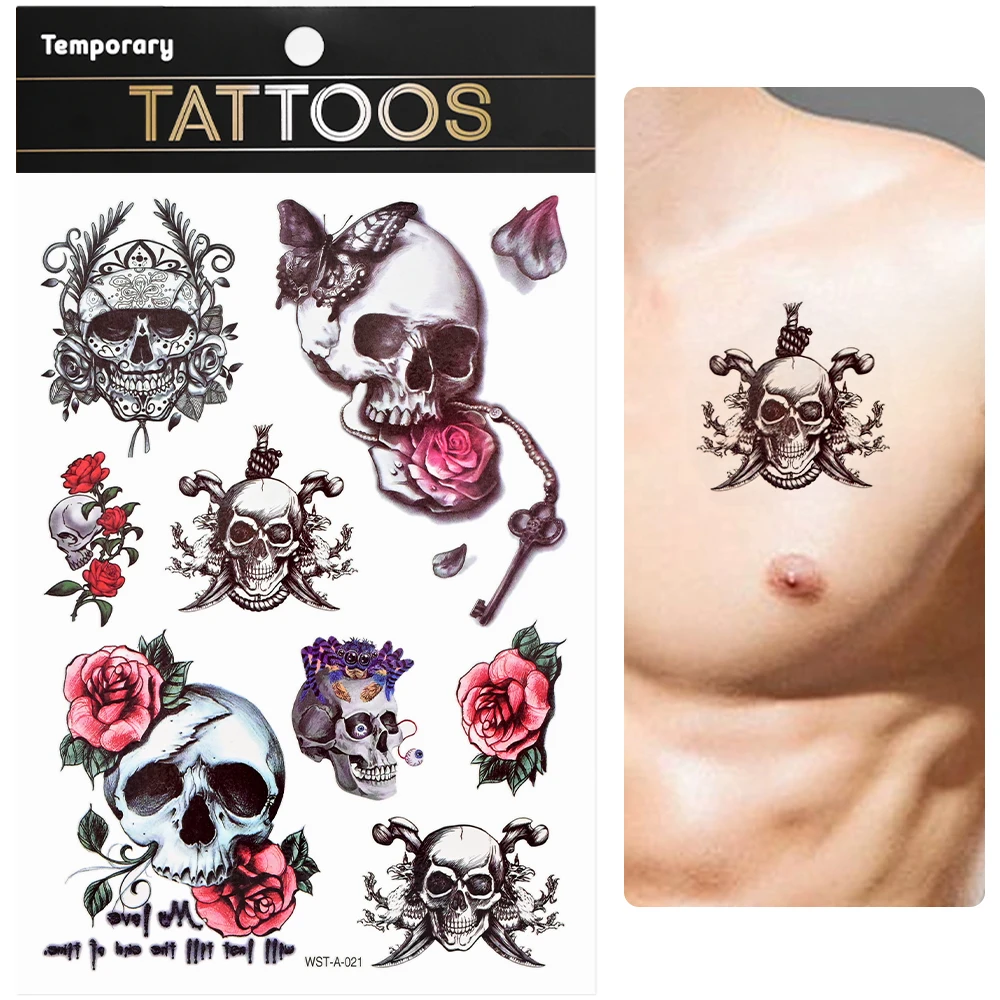 Waterproof Colourful Temporary Tattoos Sticker  Scorpion Butterfly Transfer Fake Tatoo Men Women Body Arm Fake Tattoo Stickers