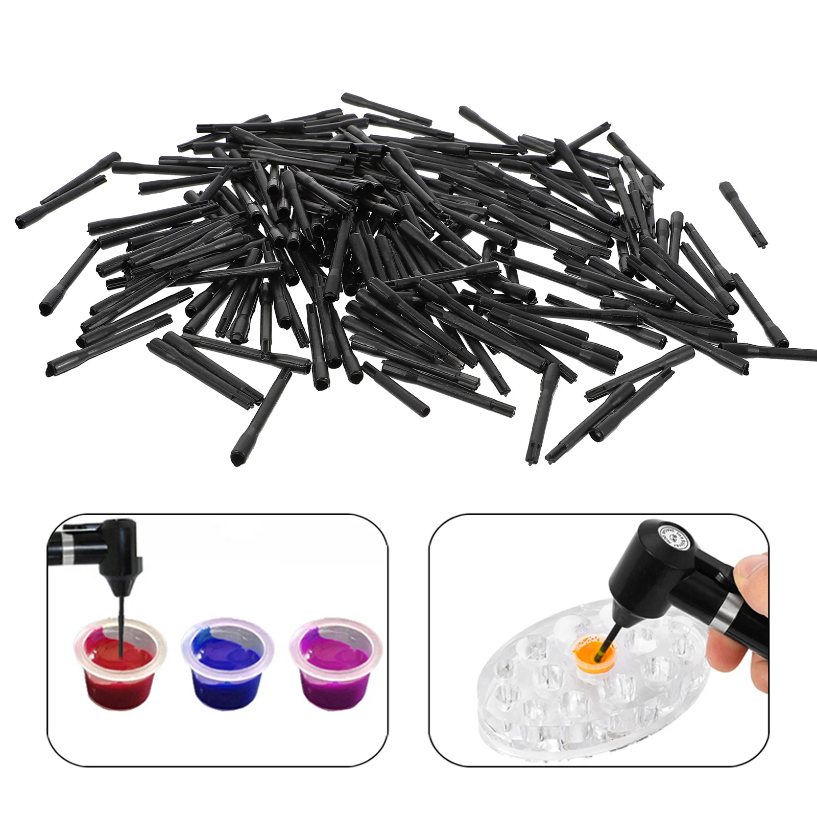 

200 Pcs Color Stir Stick Pigment Mixing Rod Stirring Eyebrow Ink Microblading Makeup Plastic