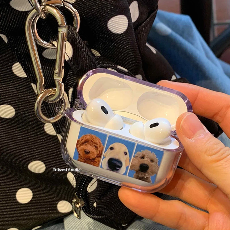 INS Cute Lovely Cartoon Dog Trendy Niche For Airpod 4 3 2 1 AirPod Pro 3 2 Headphone Case Dustproof Anti-Fall Transparent Case