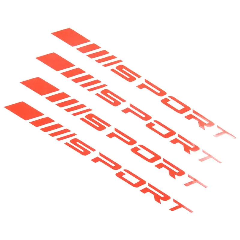 

A82M-Sport Decal Sticker Wheels Rims Racing Car Sticker Self Adhesive Car Door Rims Wheel Hub Decal Accessories 4PCS , Red