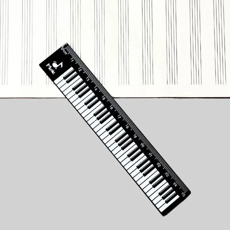 Creative Piano Keyboard Pattern Ruler 15cm Transparent Centimeter Scale Cute School Stationery for Teens