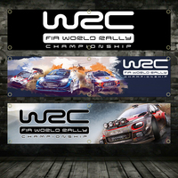 60X240cm Banner World Rally Championship WRC Flag Polyester Printed Garage Wall Outdoor Decorations Tapestry With Brass Grommets