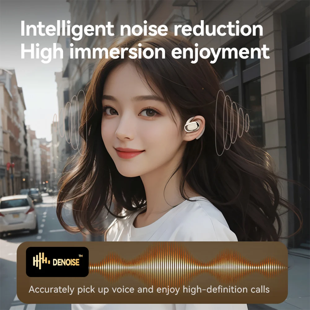 AI Earhook Waterproof Translation Headphones Wireless BT5.4 144 Languages Real-time Translator Study Abroad Translation Earbuds