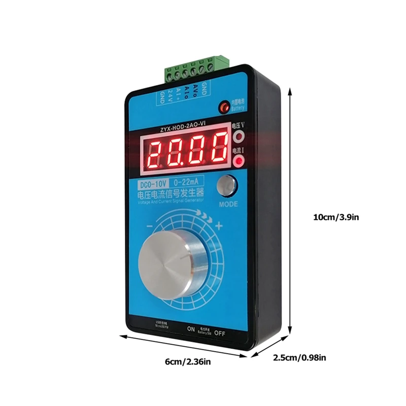 Handheld 0-5V-10V 0-20MA/4-20MA Signal Generator Adjustable Current Voltage Analog Signal Sources Output 24V