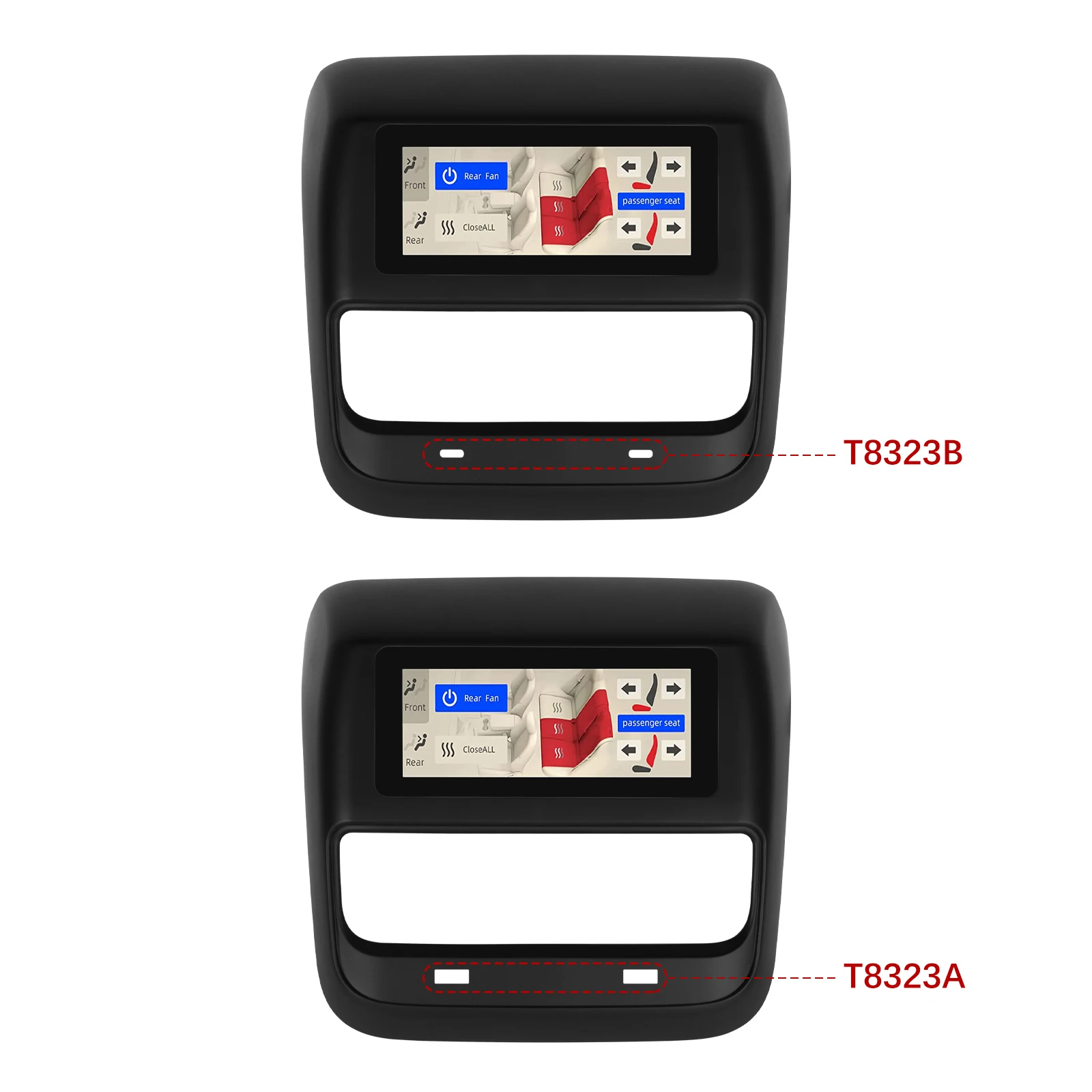 Podofo sistema di intrattenimento del sedile posteriore per Tesla Model 3/Y 2019-2023 Touch Screen da 4.6 pollici USB/TYPE-C porta di ricarica