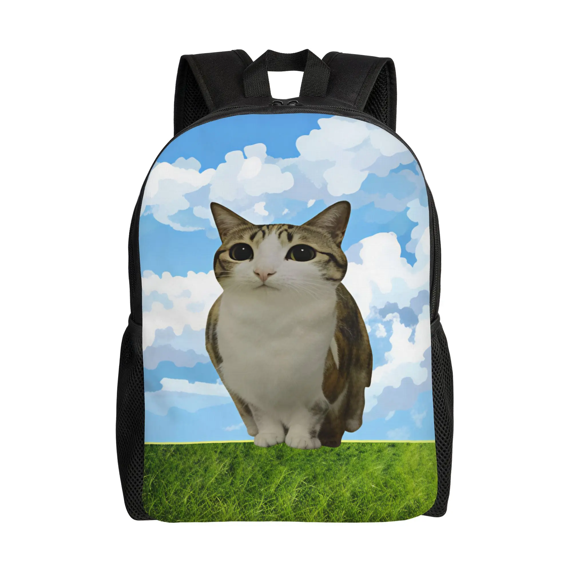 Cat Owl Funny  Backpack  Modern Backpacks Student Unisex Sport Breathable School Bags Colorful Rucksack