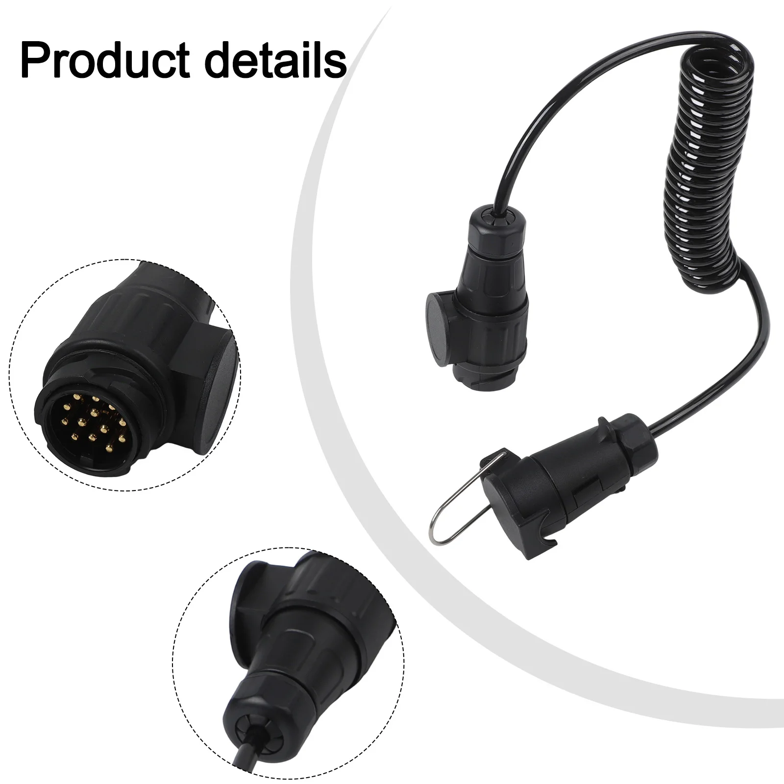 

3 Meters Connector 13-Pin Trailer Connector For Heavy Use Spring Wire Design Weather Resistant Easy Installation