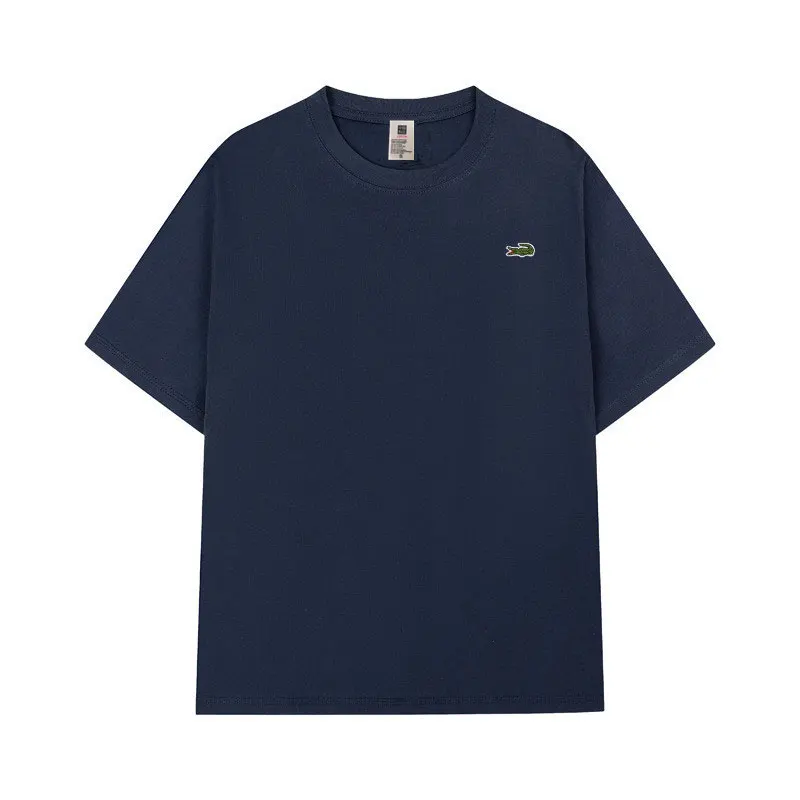 

Luxury 2025 SS Men's Round Neck Short Sleeve T-Shirt High-End Youth Fashion 100% Cotton Casual Loose Fit Embroidered Animal Logo