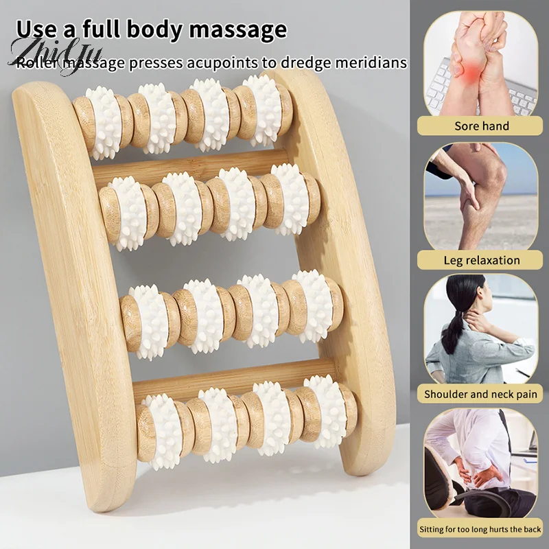 

Wooden Foot Roller Wood Care Massage Reflexology Muscle Relax Relief Massager Spa Gift Anti Cellulite Foot Massager Care Tools