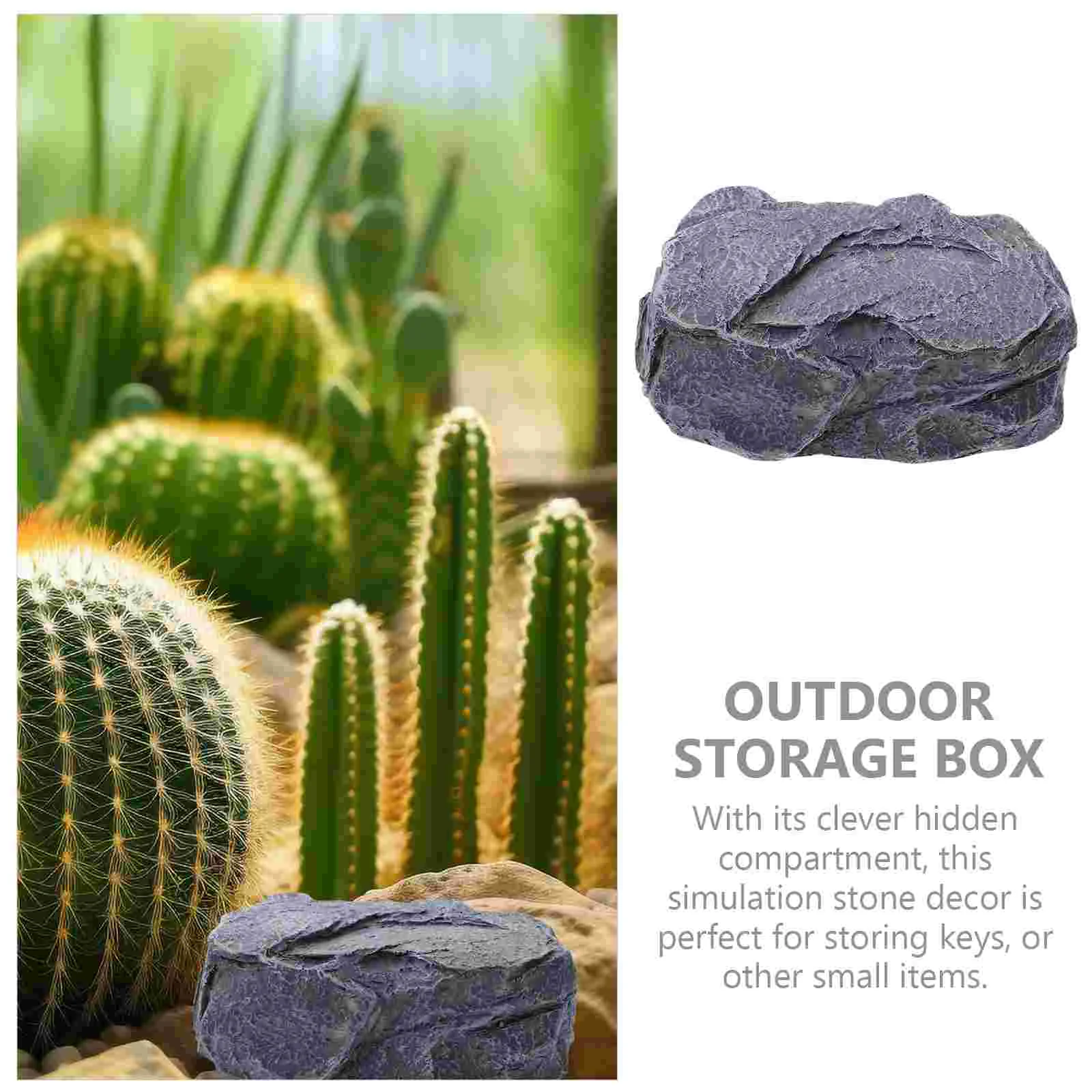 Rock Key Hider Garden Key Box portachiavi finto nascondi una chiave Plain Sight un vero aspetto Rock Stone Safe Outdoor Garden Or