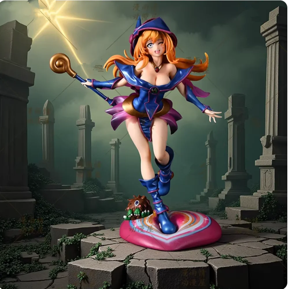 

28cm Anime Yu-Gi-Oh Black Magic Girl Statue model.Desktop decoration GK Collection handmade model.PVC material.toy gift kid