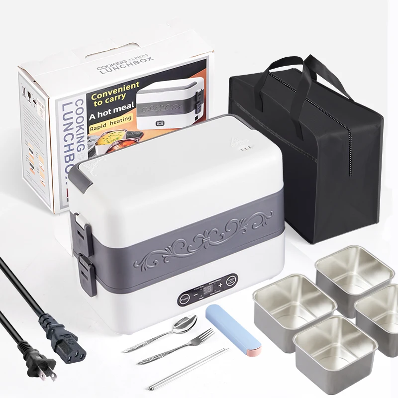 

Электрический ланч-бокс большой емкости, портативный интеллектуальный офисный бытовой подогреватель для еды, предварительный нагрев, подключаемый для приготовления пищи на пару
