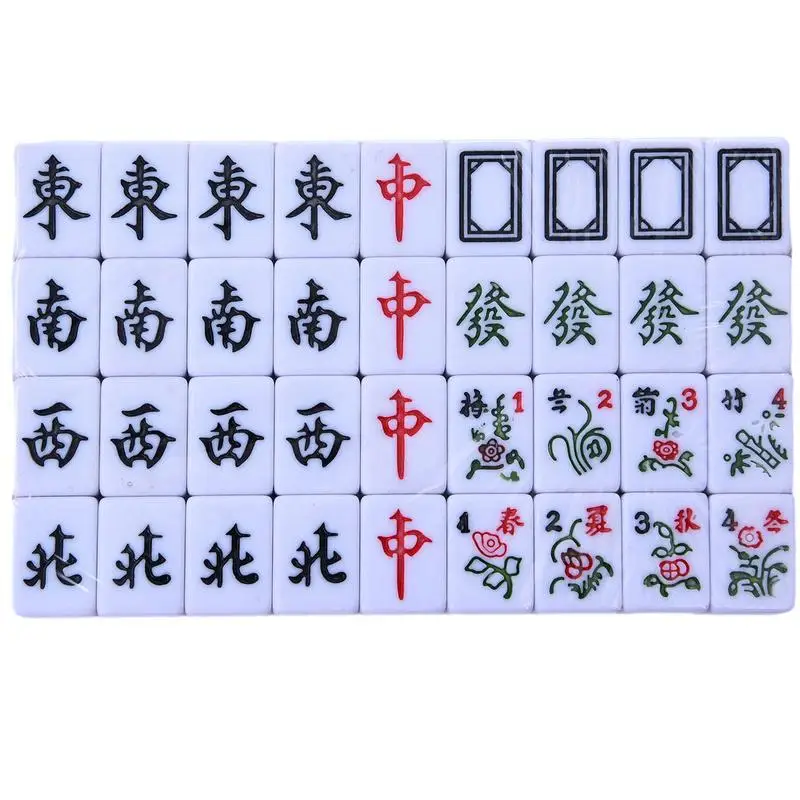 144pcs/set Mini Mahjong Game Professional Chinese Mahjong Game Set Chinese Traditional Multiplayer Play Game For Party